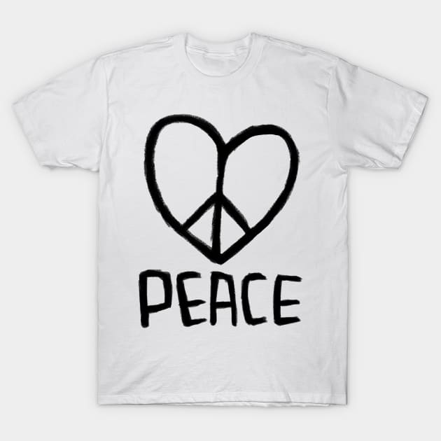 Love Peace, Peace Love T-Shirt by badlydrawnbabe